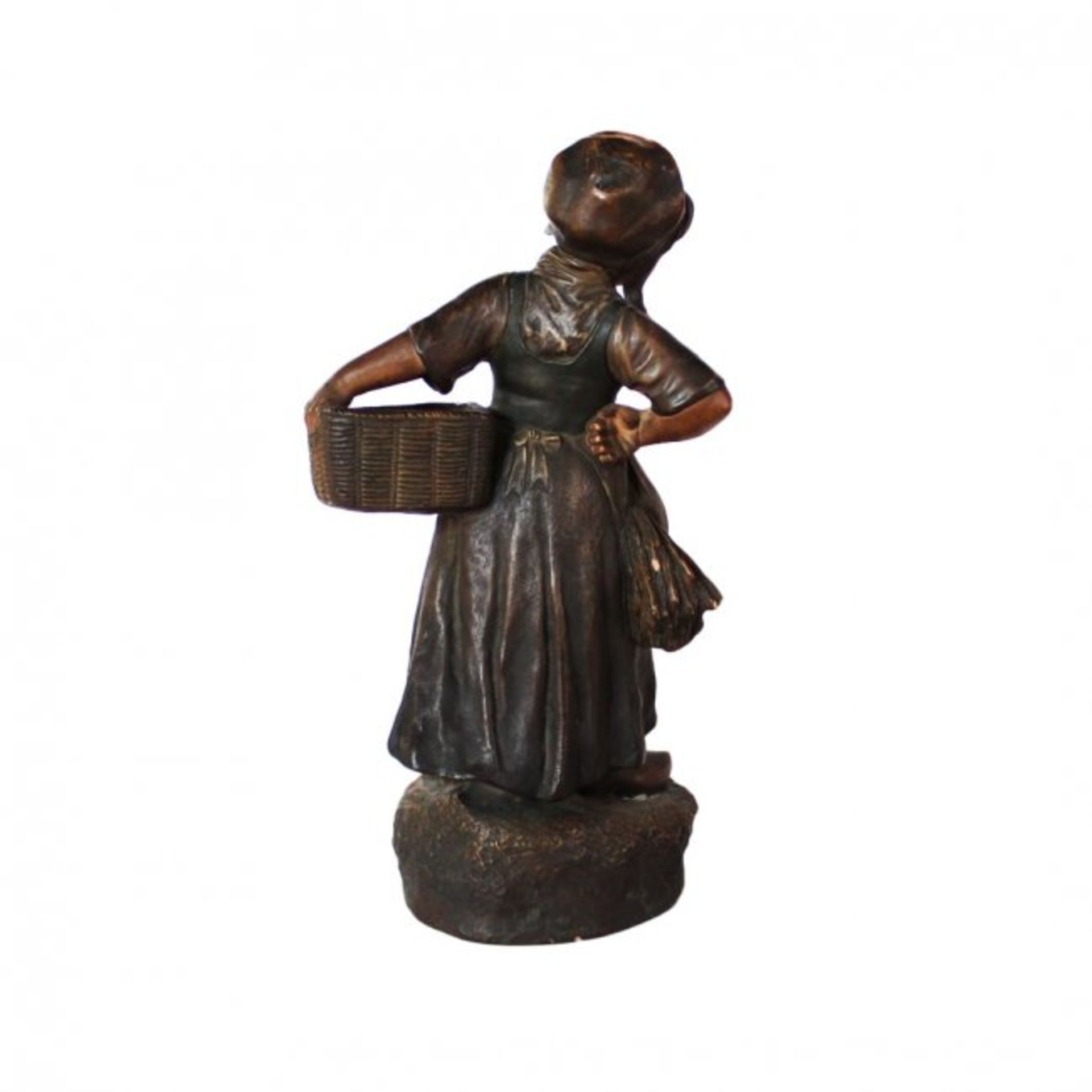 Louis Alphonse Hanne antique terracotta sculpture - Image 2 of 2