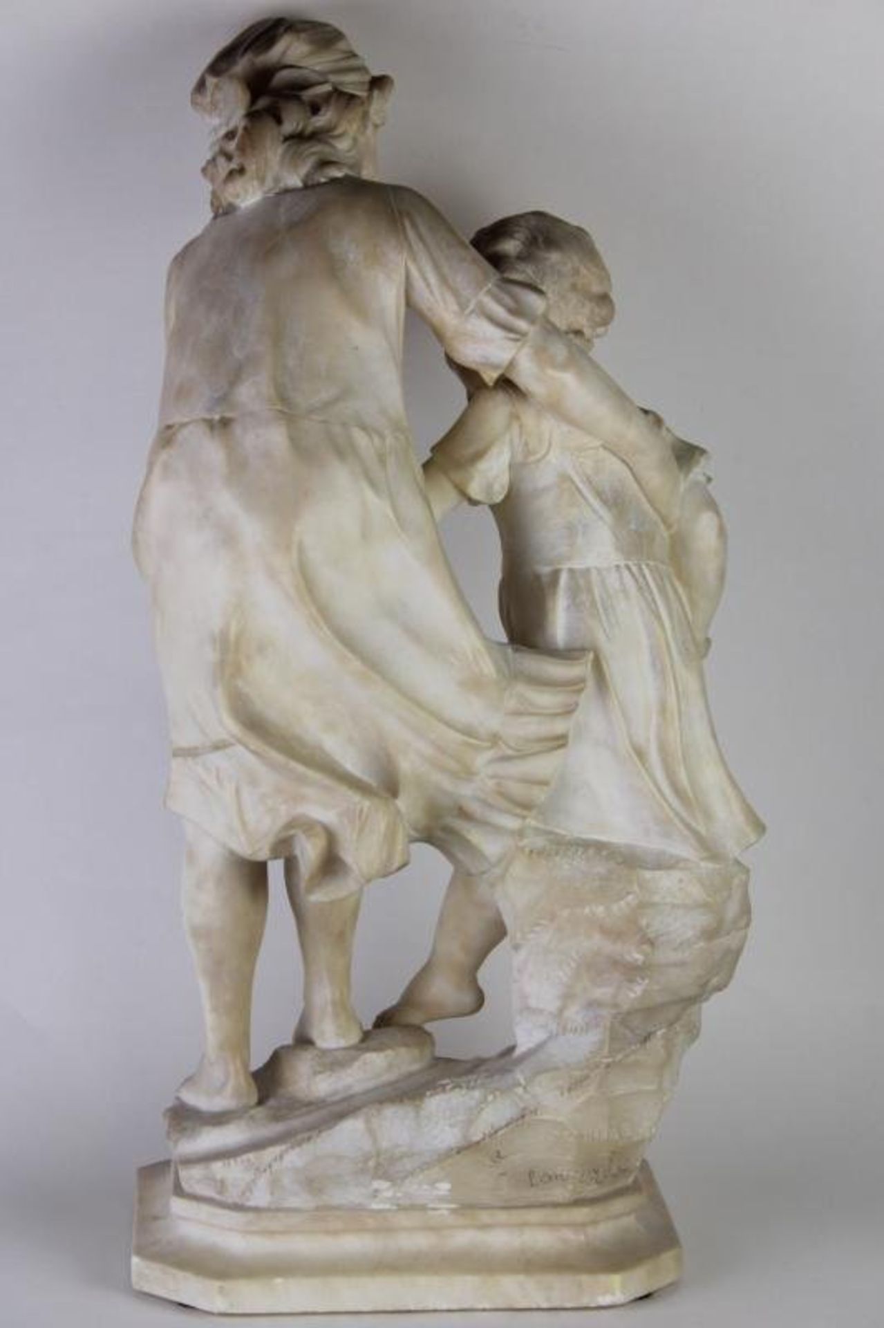 Alabaster sculpture "Children" late 19th century - Image 2 of 2