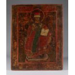 Antique 19th C Icon of Enthroned Christ King of Kings