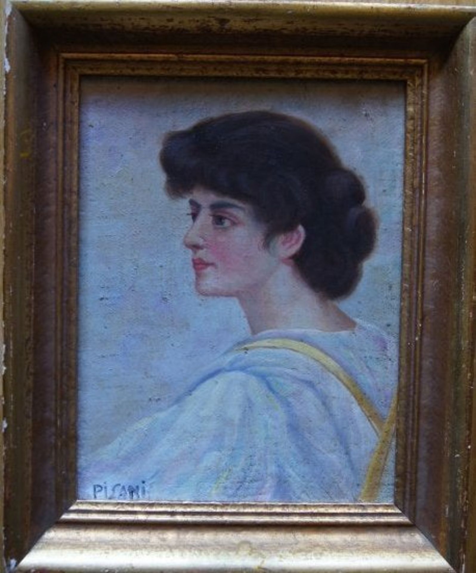 Gustavo Pisani 1877 - 1948 PORTRAIT OF ITALIAN LADY - Image 3 of 4