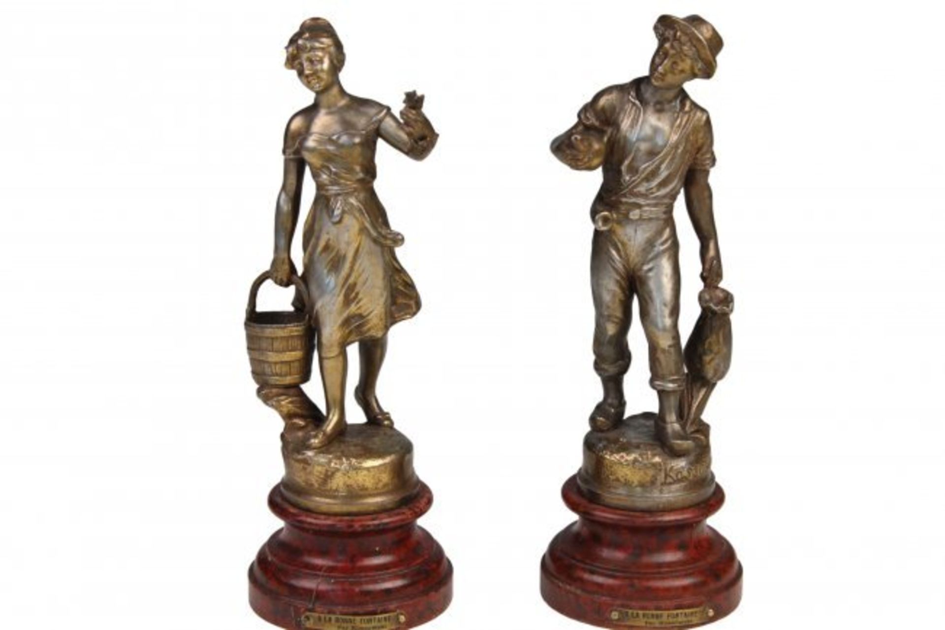Antique Henryk Kossowski sculptures “By the fountain”