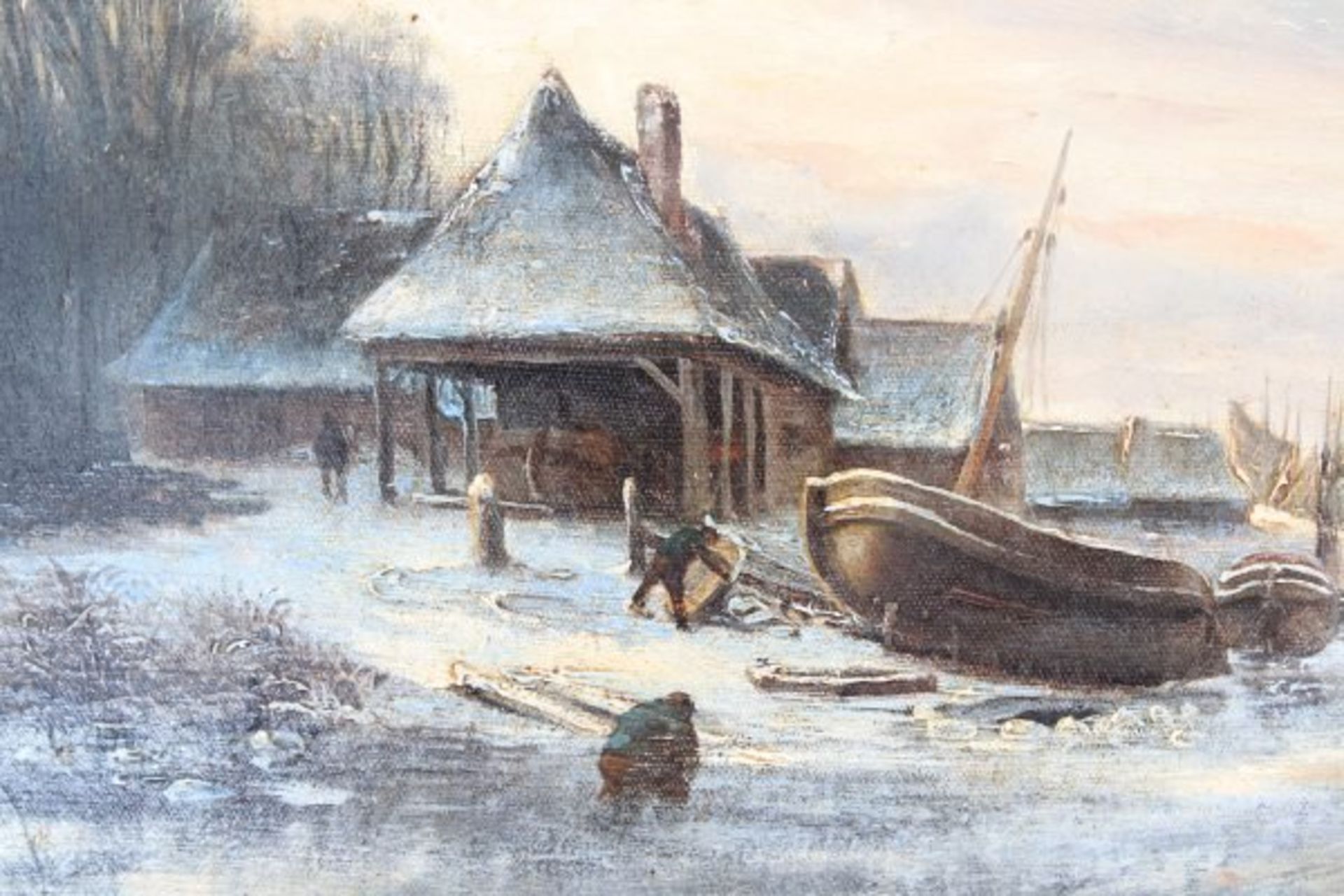 Antique painting "Winter" - Image 4 of 7