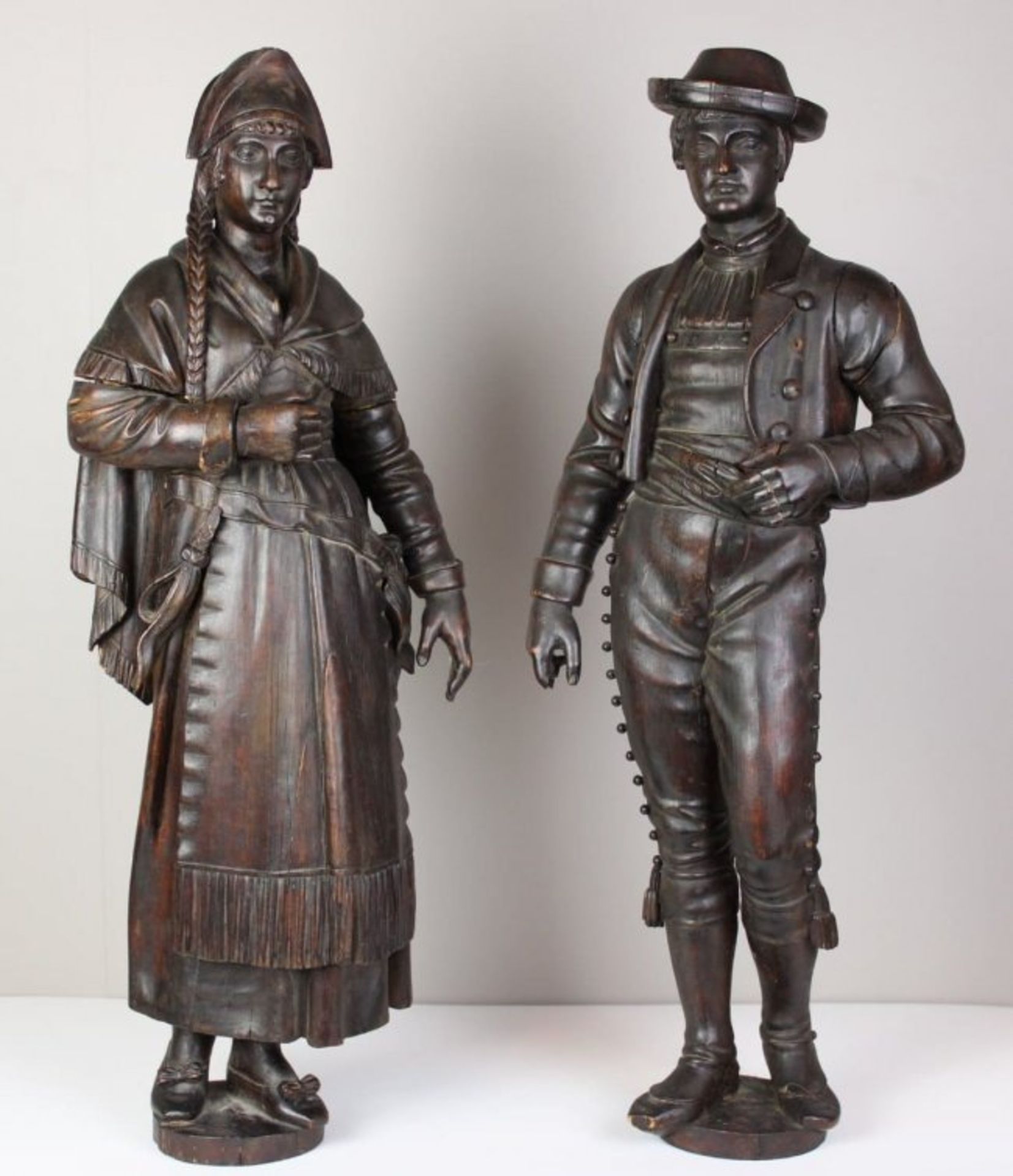 Antique wooden sculptures 19th Century - Image 2 of 2