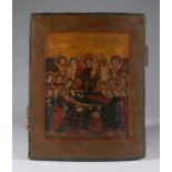 Antique 19th C Russian Icon Dormition of Mother of God