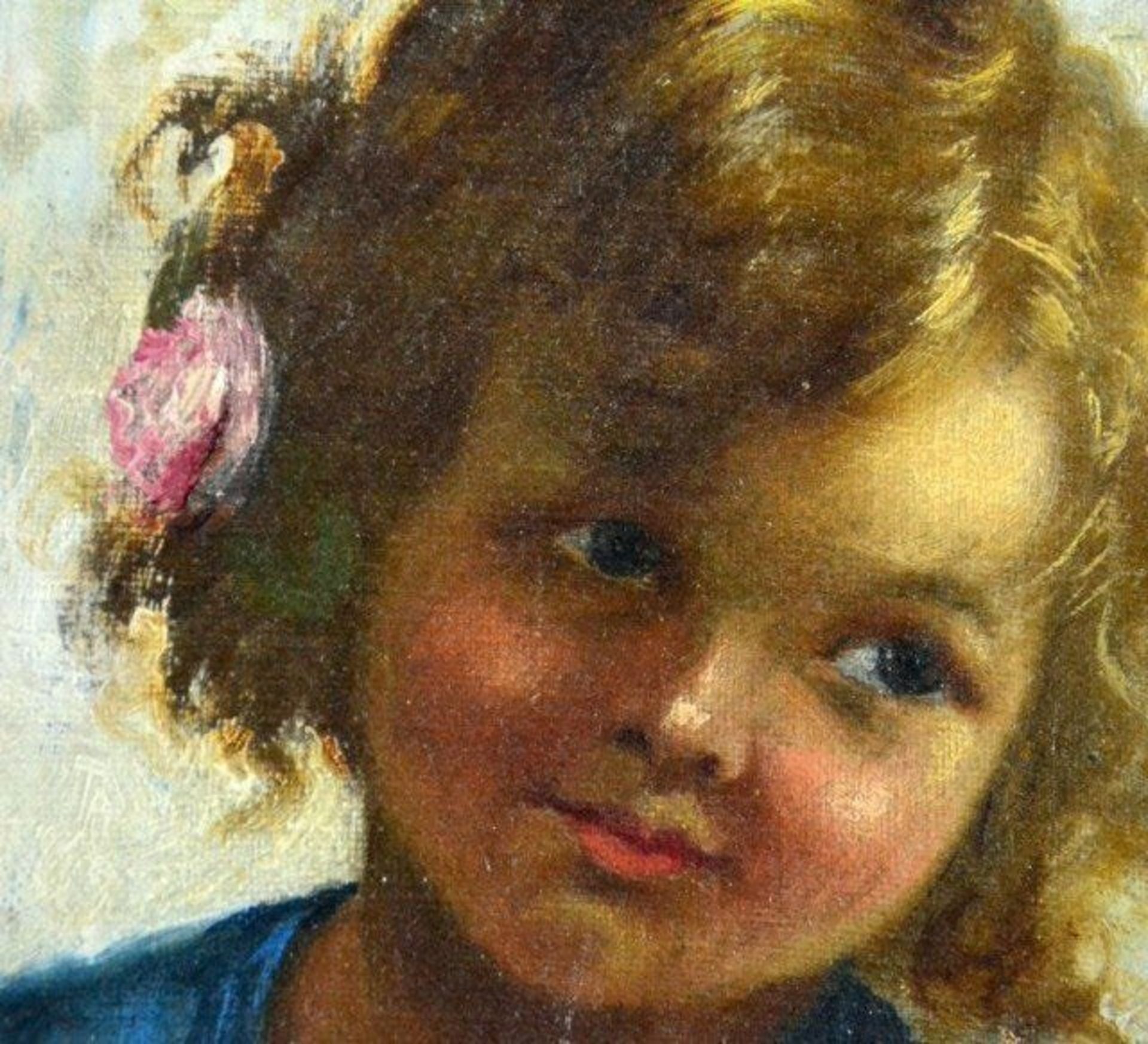 Filippo Marantonio 1863-1937 Girl with a flower - Image 5 of 5