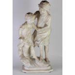 Alabaster sculpture "Children" late 19th century