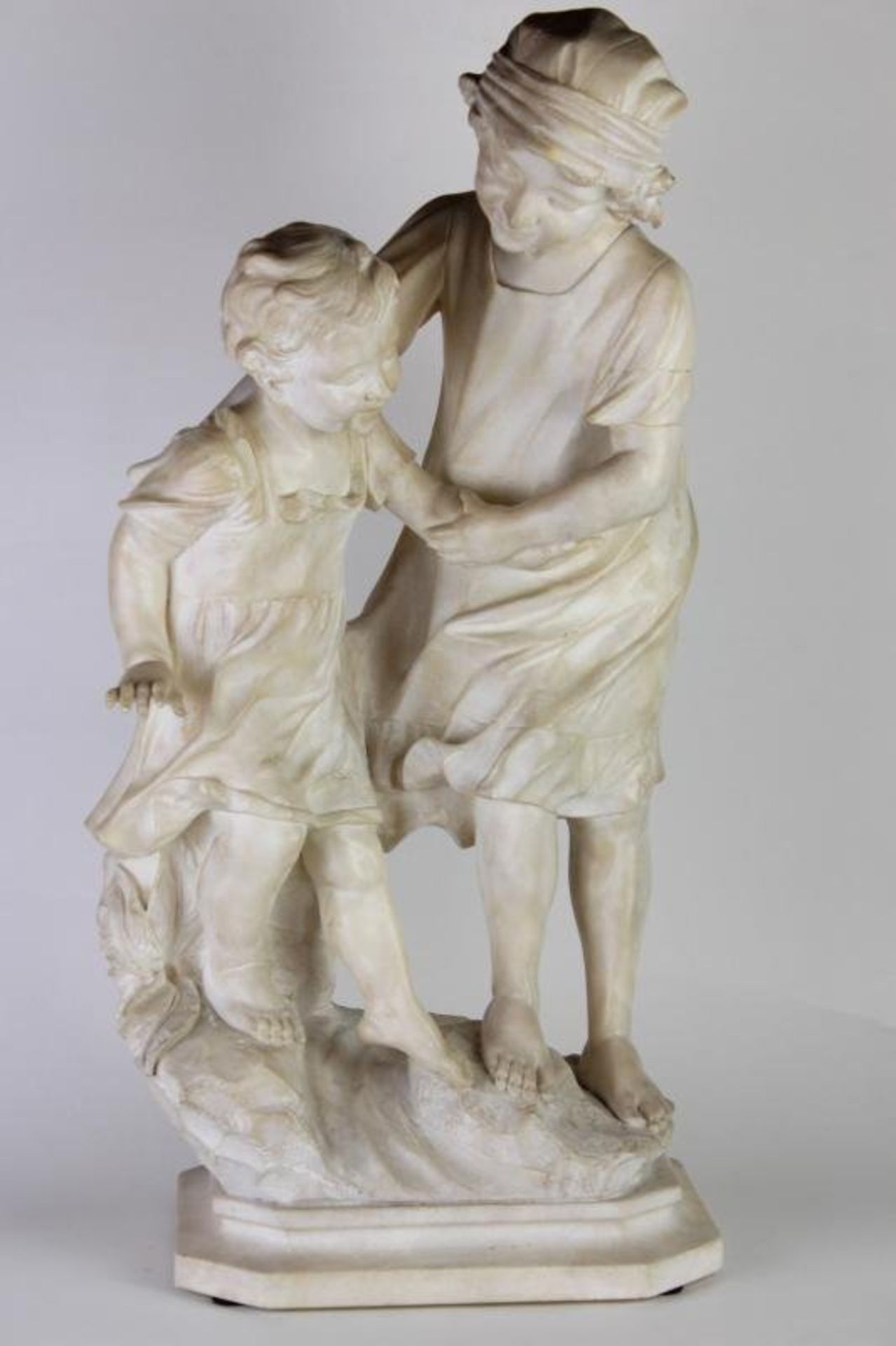 Alabaster sculpture "Children" late 19th century