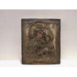 Antique Russian Icon Mother of God 19th C