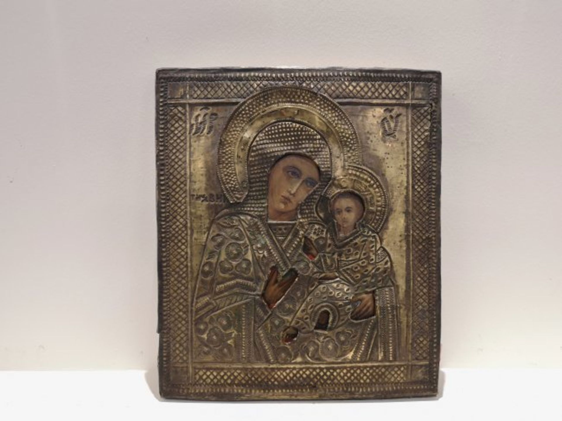 Antique Russian Icon Mother of God 19th C