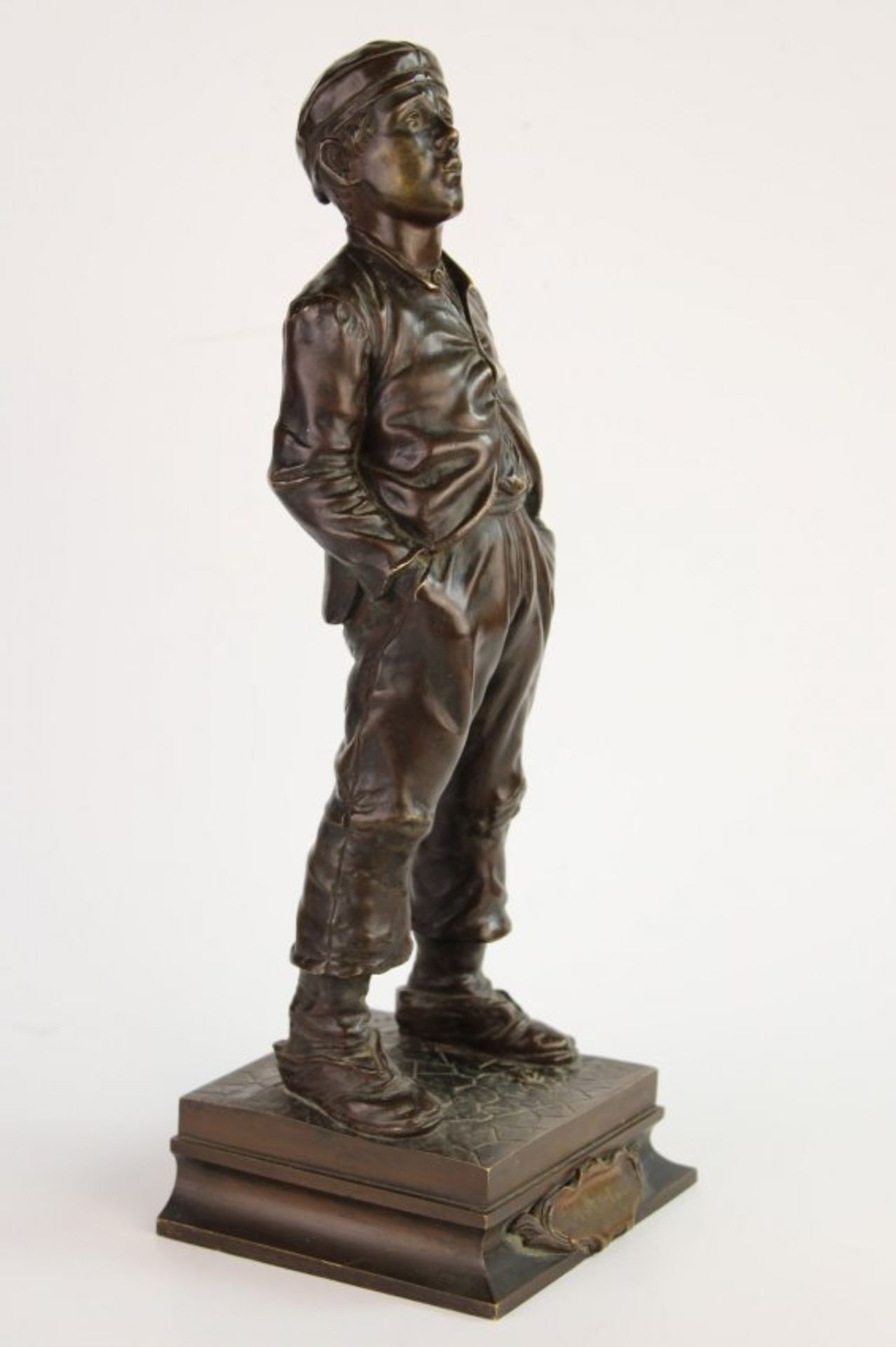 Antique H. Herzberg bronze sculpture “Whistle” - Image 2 of 3