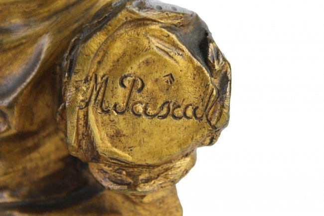 Antique M. Pascal bronze sculpture “Girl” - Image 2 of 2