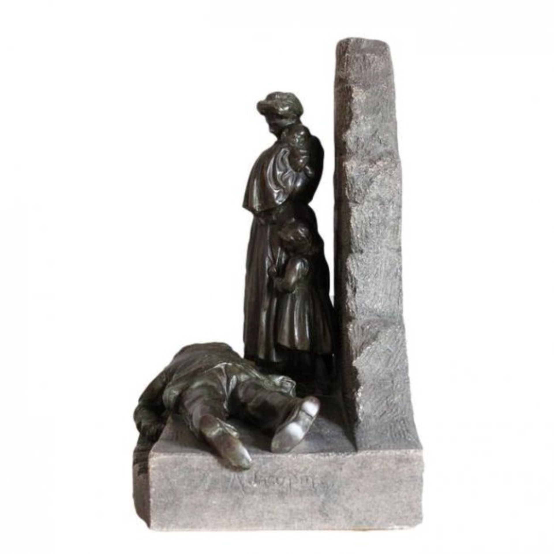 Achille Jacopin bronze sculpture - Image 2 of 2