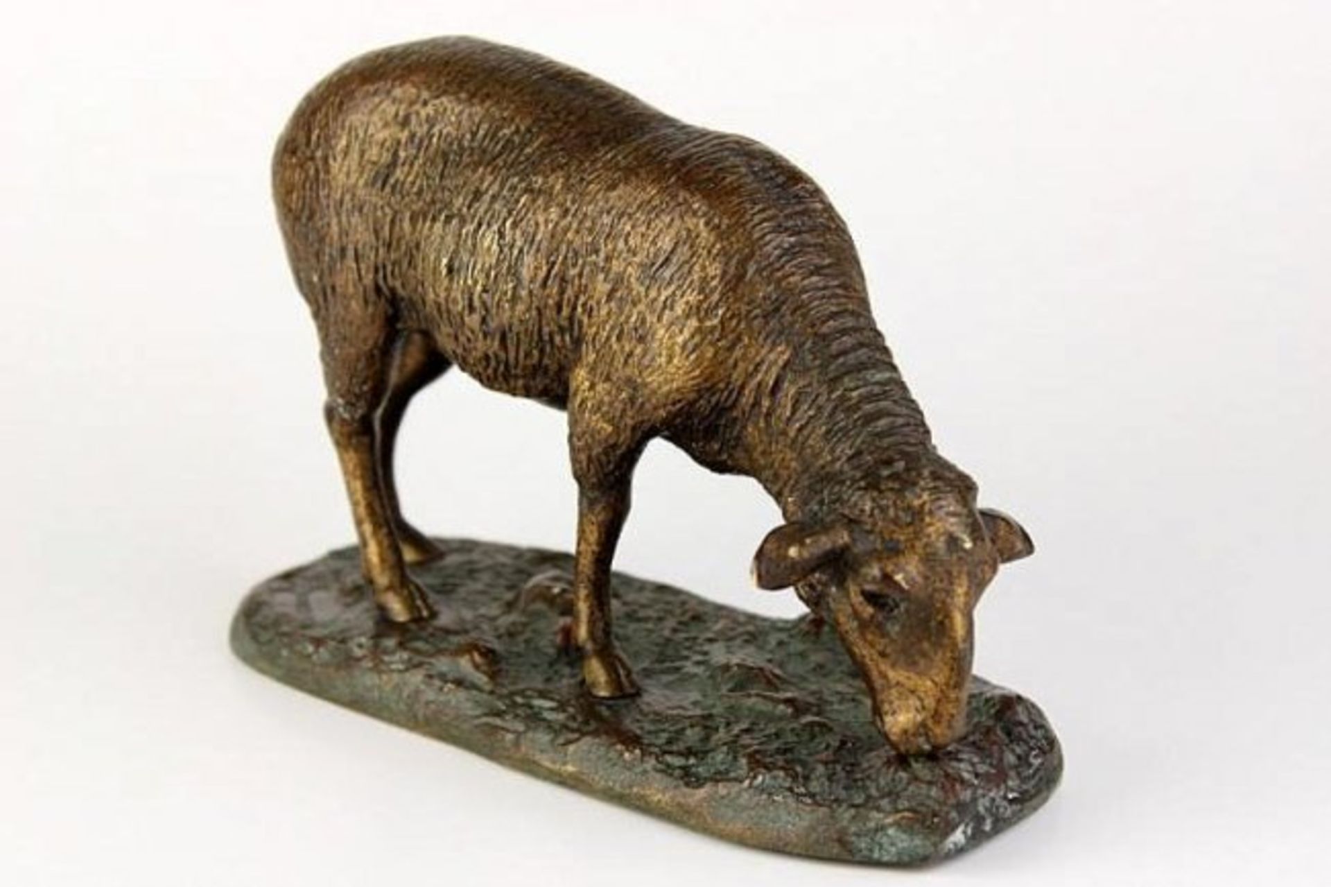 Antique E. Sienard bronze sculpture “Sheep” - Image 2 of 3