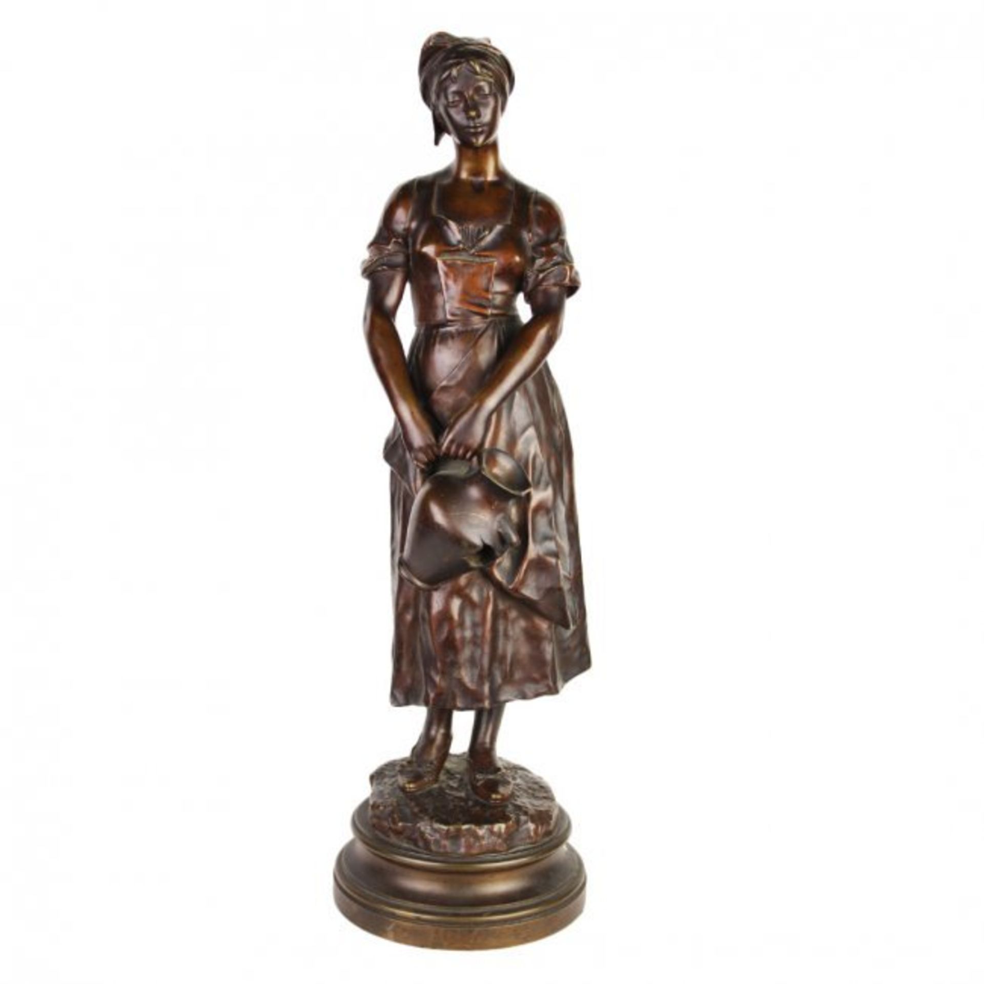 ANATOLE J. GUILLOT BRONZE SCULPTURE “WOMAN WITH...