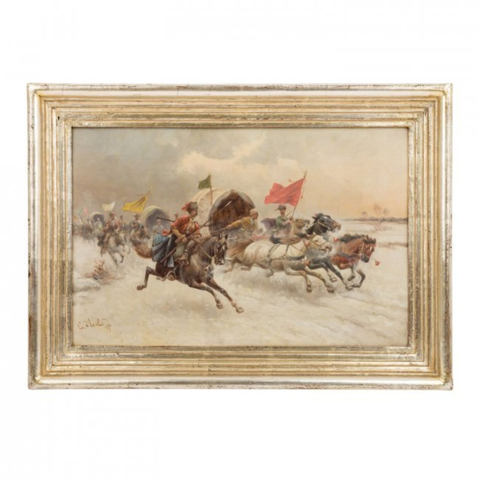 Adolf Baumgartner - Stoiloff 1850-1924 RUSSIAN COSSACKS - Image 2 of 8