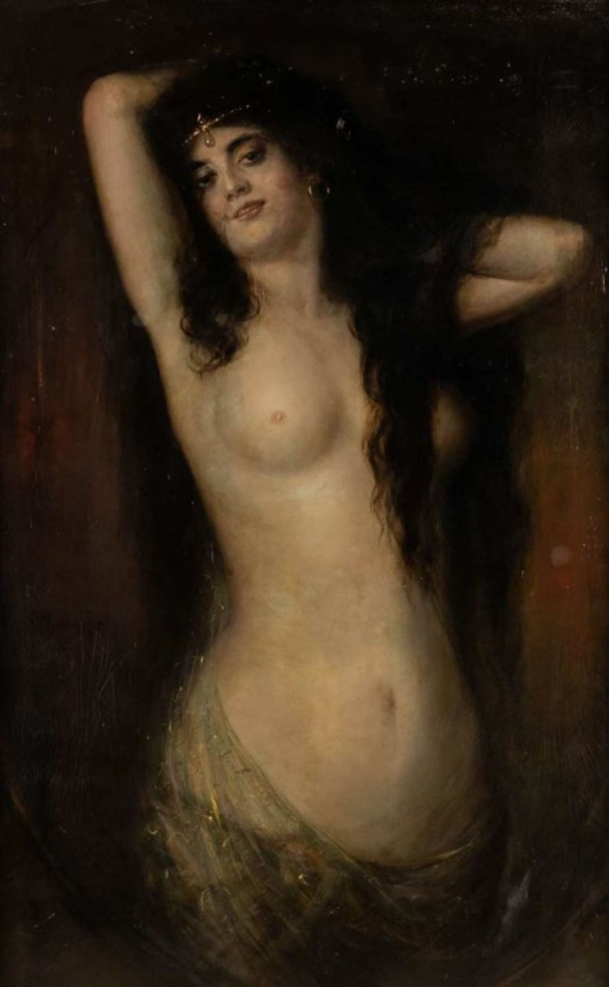 GUSTAV RIENÄCKER 1861 - 1935 Standing nude act Salome