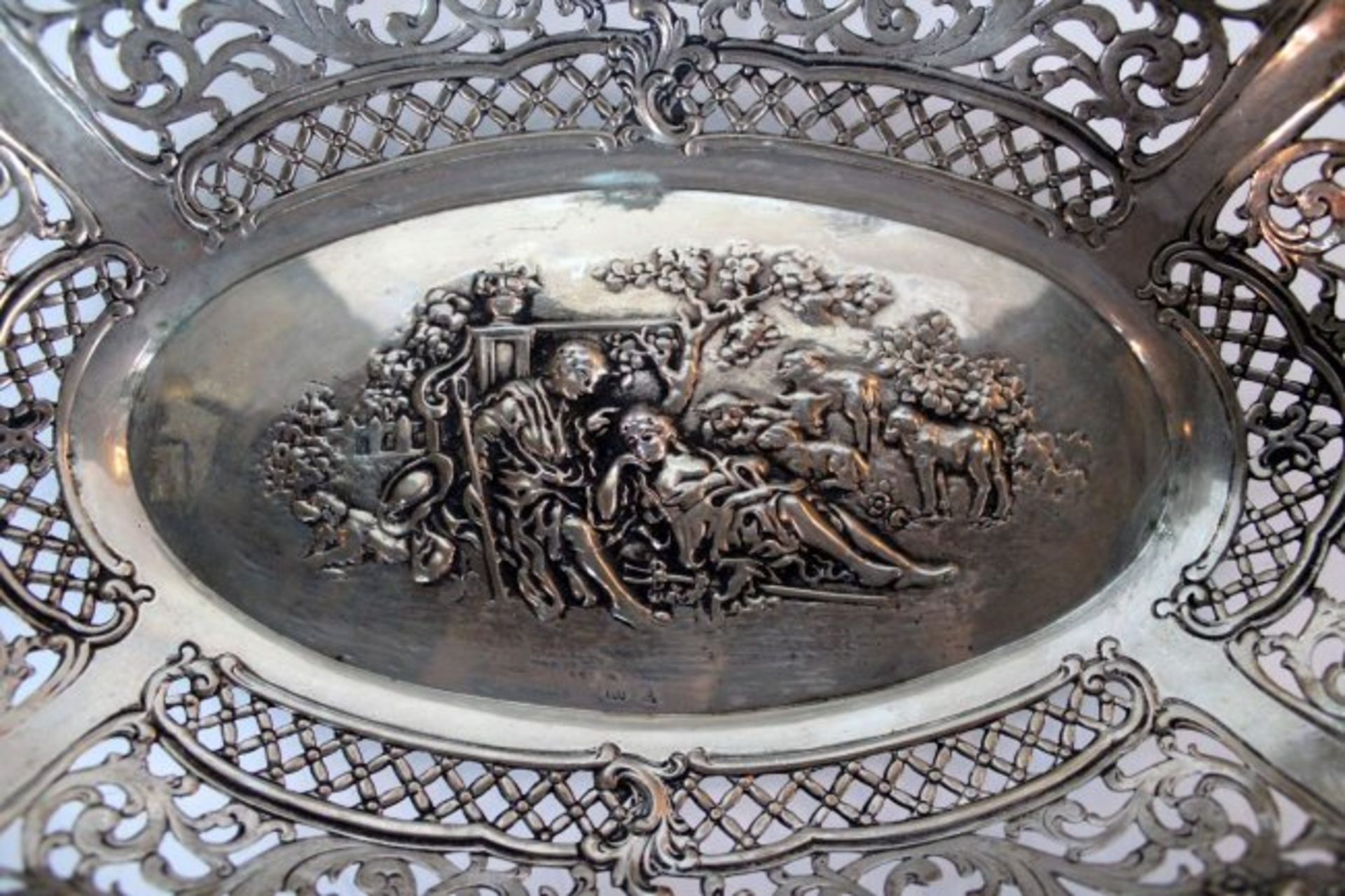 Rococo style antique silver plate - Image 3 of 3