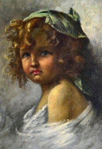 Filippo Marantonio 1863-1937 Italian girl with a hat - Image 2 of 5