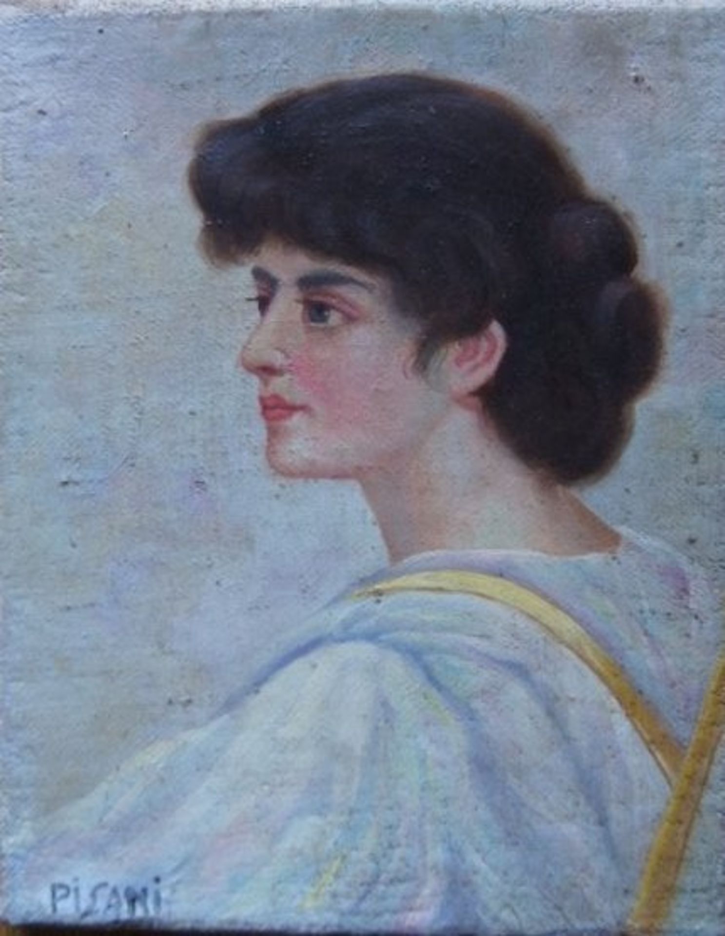 Gustavo Pisani 1877 - 1948 PORTRAIT OF ITALIAN LADY - Image 2 of 4
