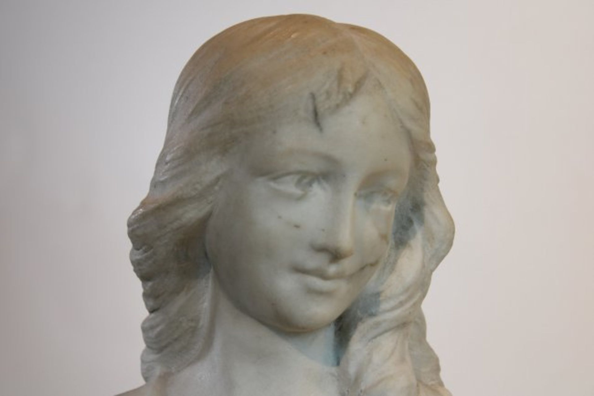 E. Giros antique marble sculpture - Image 2 of 3