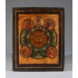 Antique 19th C Russian wooden All-seeing eye of God