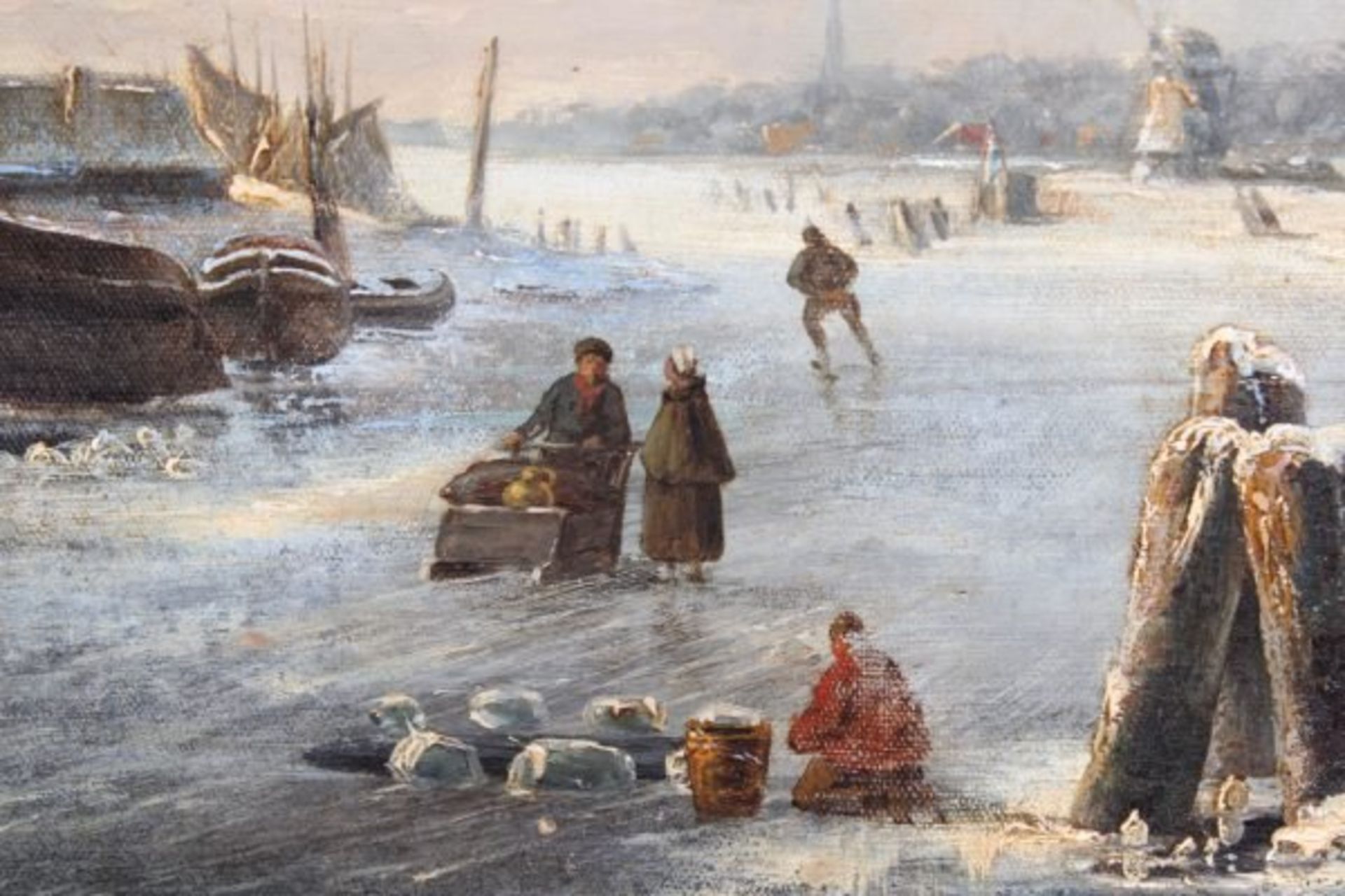 Antique painting "Winter" - Image 5 of 7