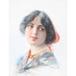 Guido SAPONARI XIX - XX PORTRAIT OF ITALIAN GIRL