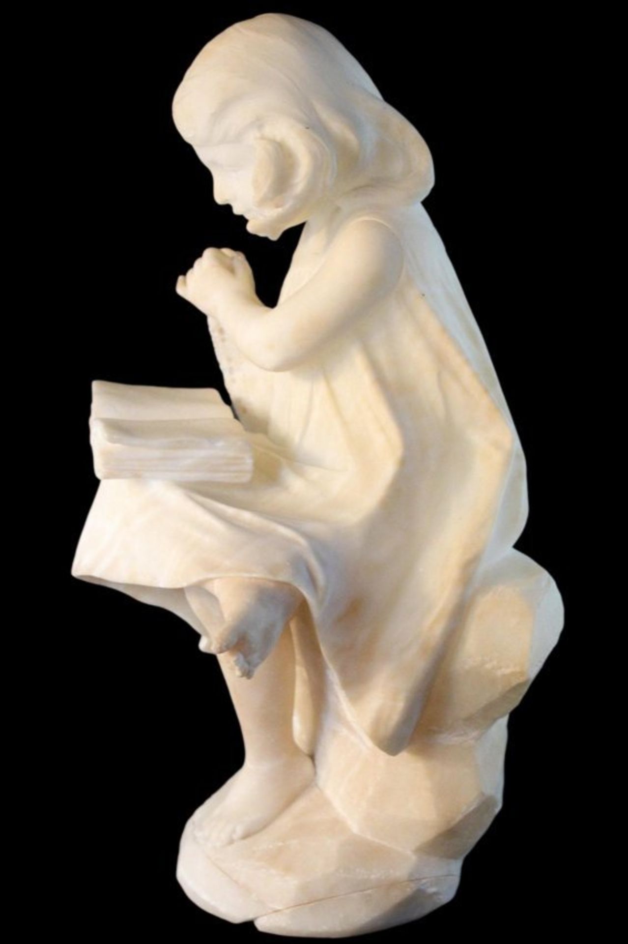 Antique alabaster sculpture “Girl”