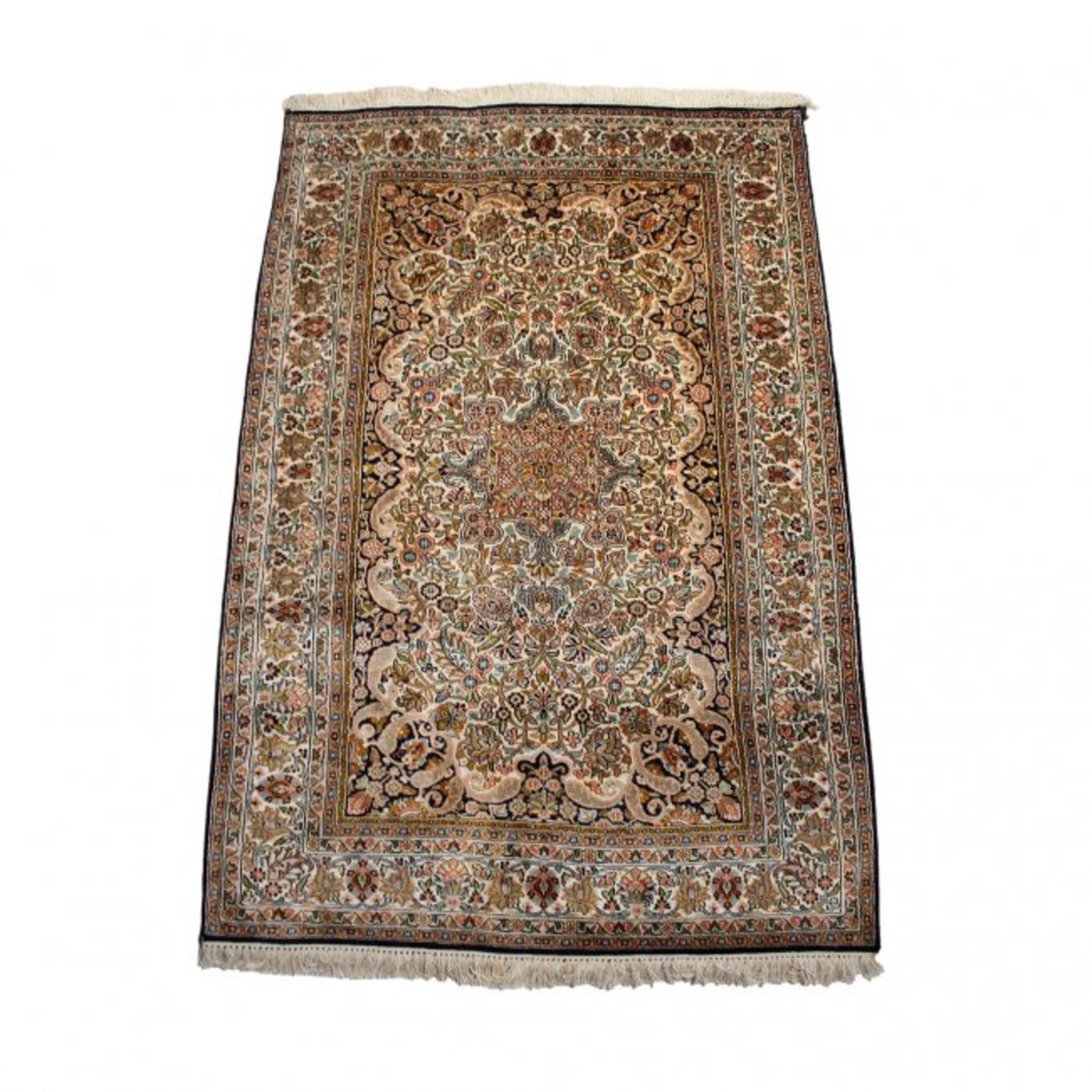 Indian Kashmir silk carpet 181 X 121 cm