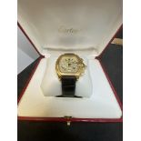 Cartier Roadster Xl Chronograph 2619 Yellow Gold 18k 48mm Automatic Watch with Box