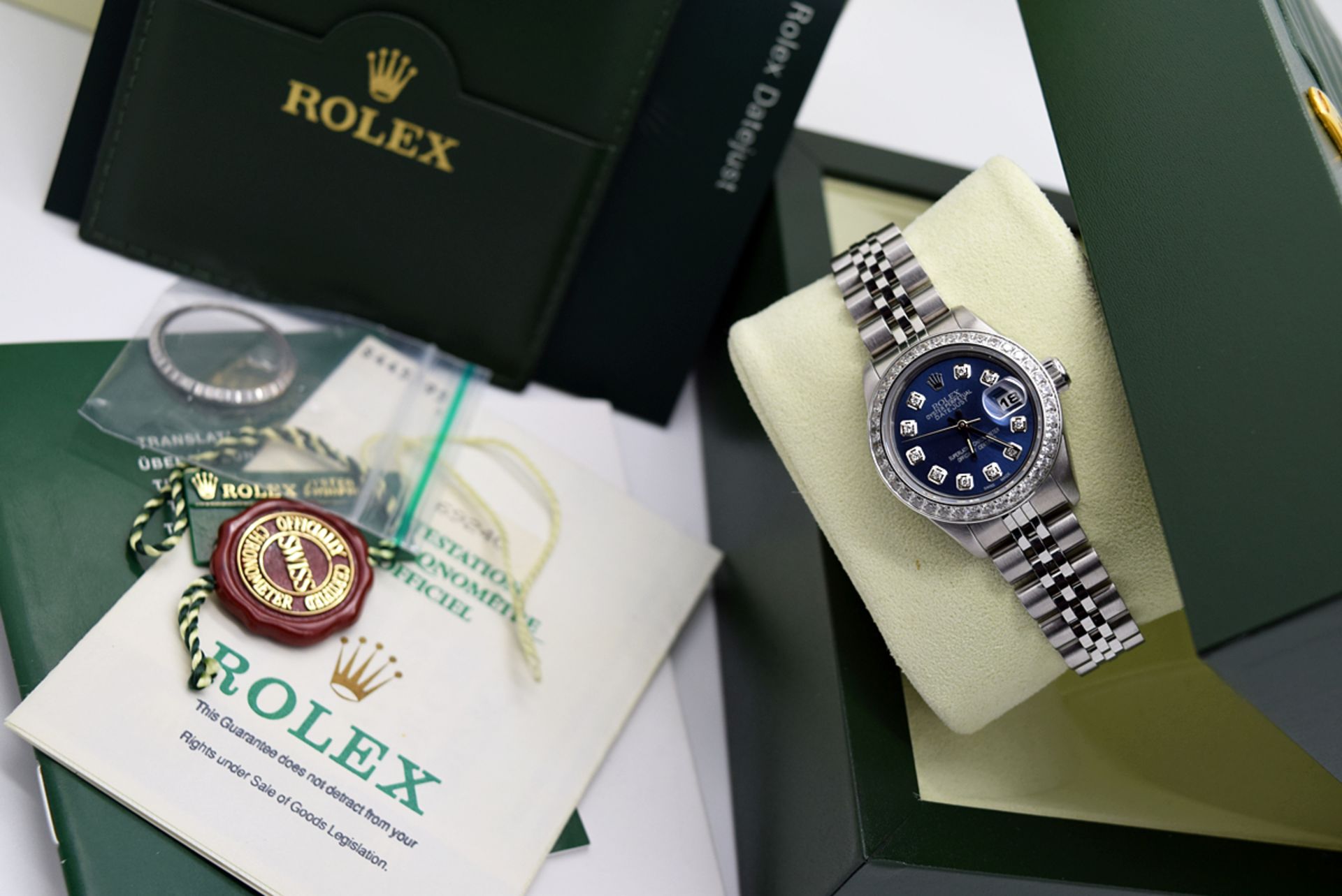 Rolex Datejust - Full Boxset and Certificate - Stainless Steel with Navy Blue Diamond Dial - Image 2 of 10