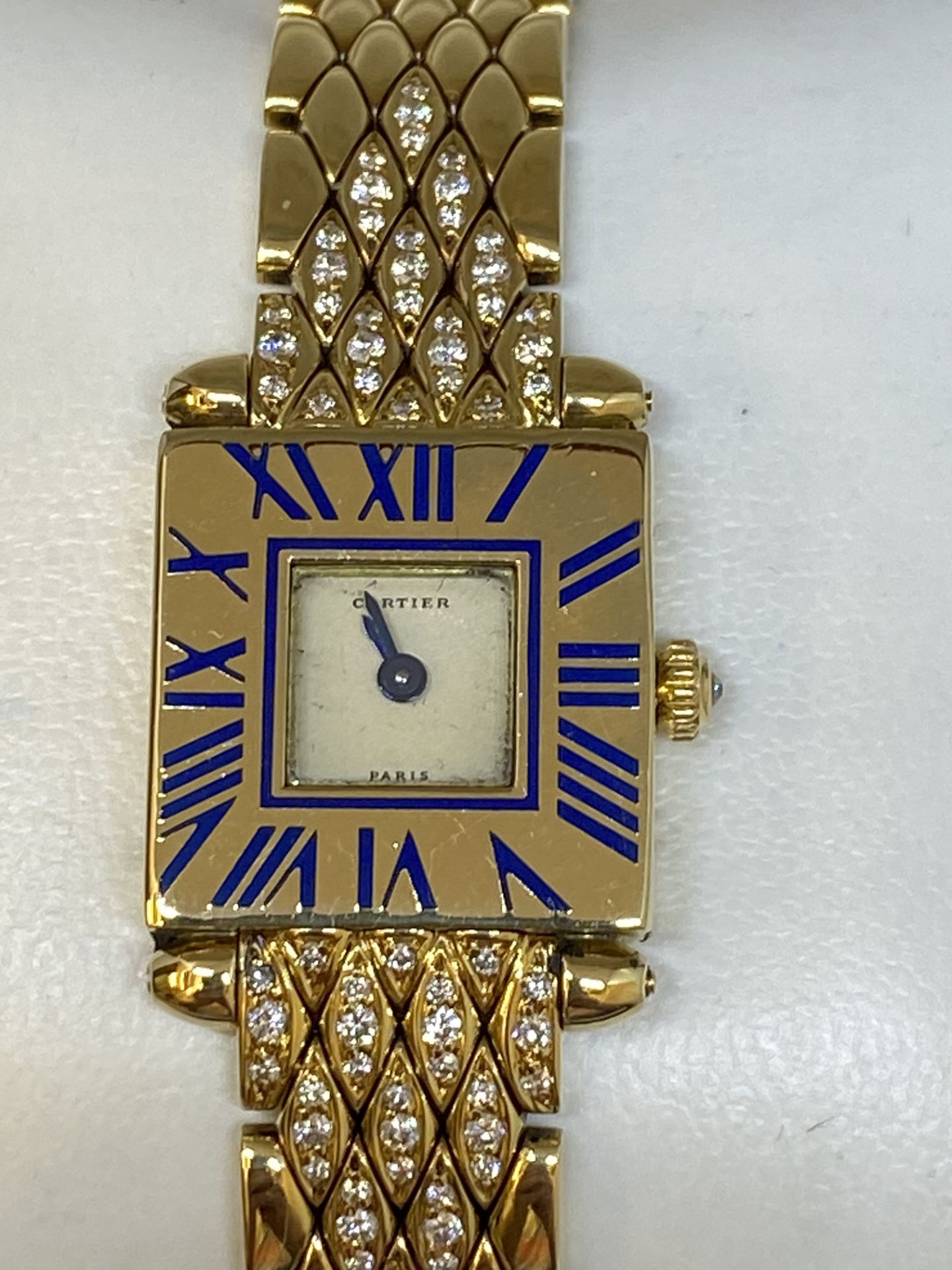 18ct Gold Cartier Watch Set with Diamonds - Image 3 of 11