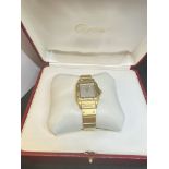 18ct GOLD SANTOS AUTOMATIC WATCH WITH BOX