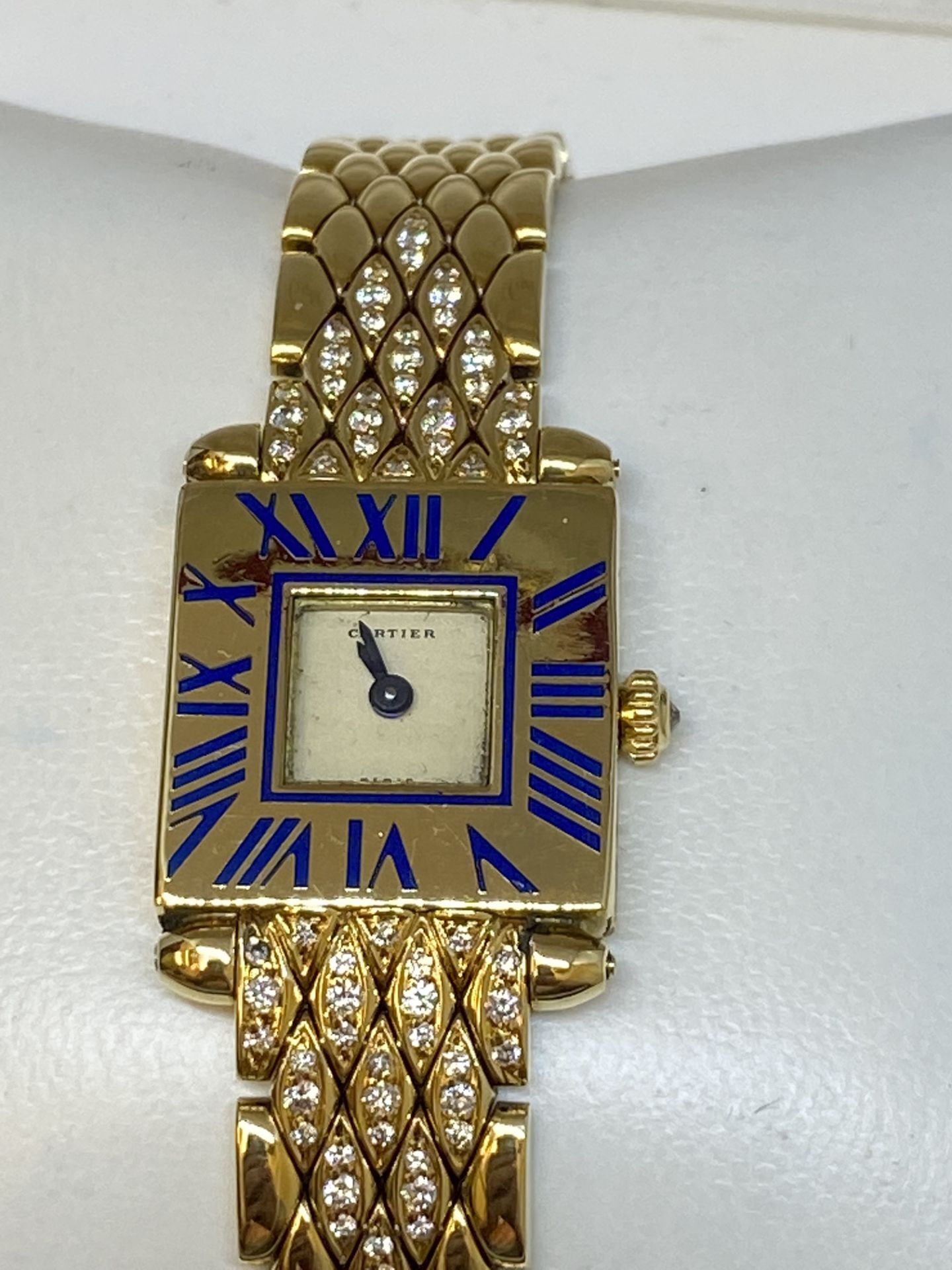 18ct Gold Cartier Watch Set with Diamonds - Image 2 of 11