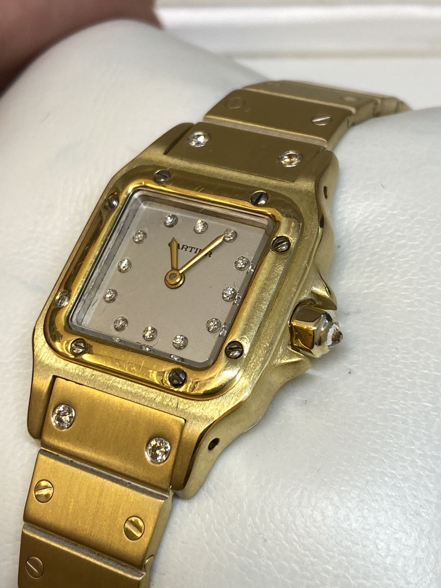 18ct GOLD SANTOS AUTOMATIC WATCH WITH BOX - Image 9 of 17