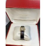 Cartier Tank Française 2364 Diamond Set 18K Gold Watch with Box