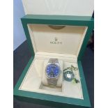 GENTS 18ct WHITE GOLD DAY DATE WATCH WITH DIAMOND DIAL + BOX