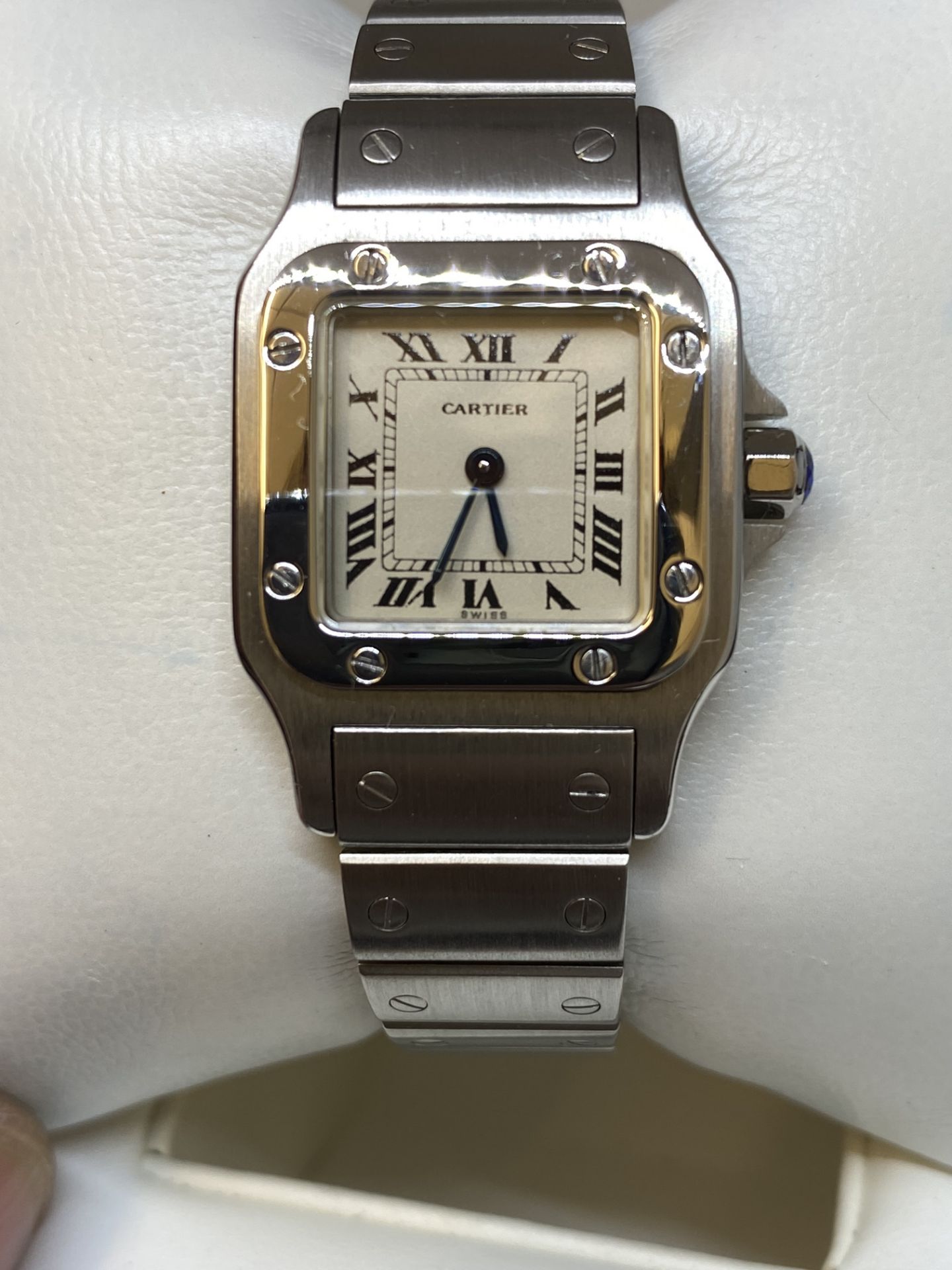 Cartier Santos Galbée Ladies 24mm Quartz Watch + Box - Image 3 of 12