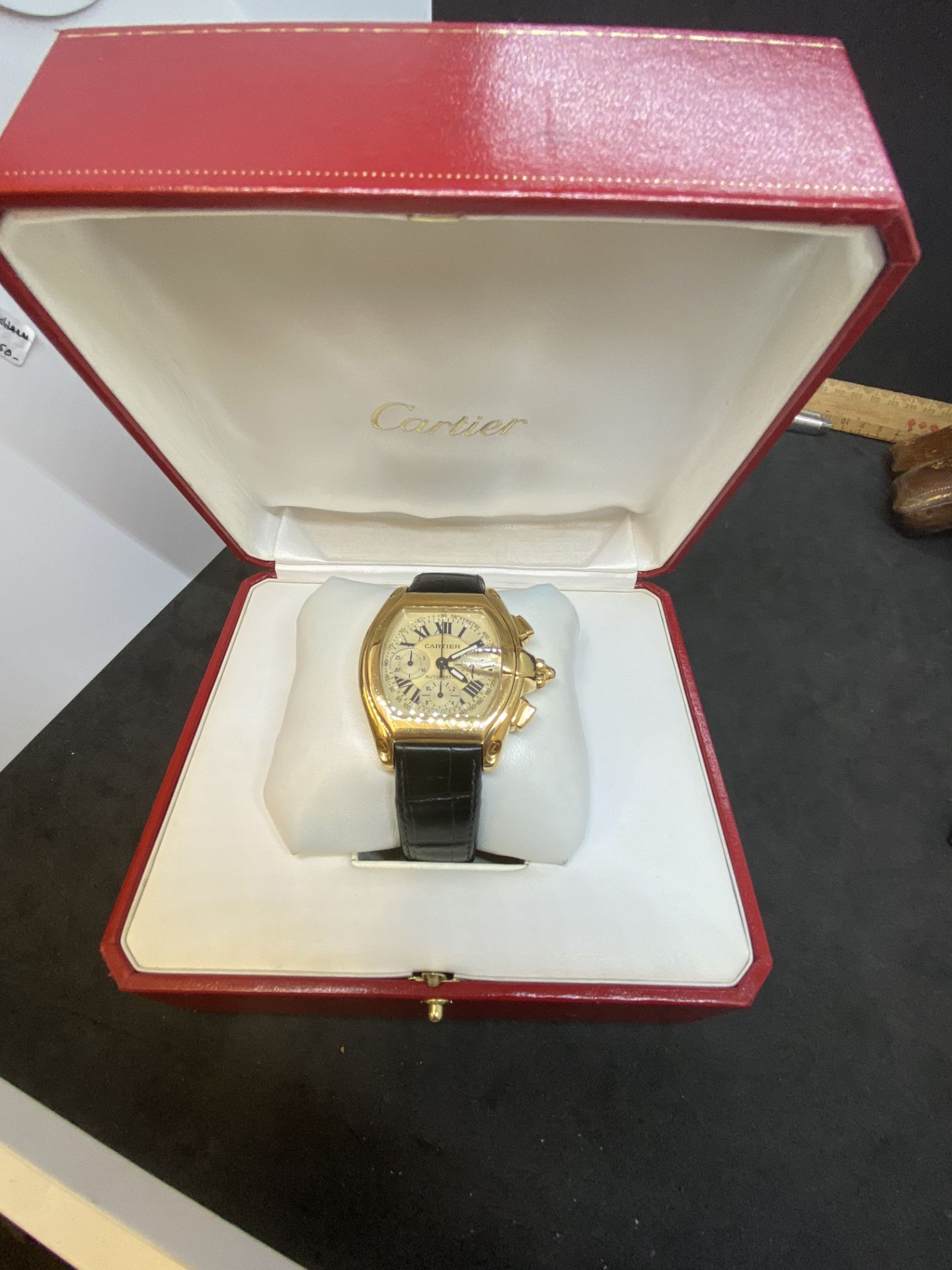 Cartier Roadster Xl Chronograph 2619 Yellow Gold 18k 48mm Automatic Watch with Box - Image 3 of 13