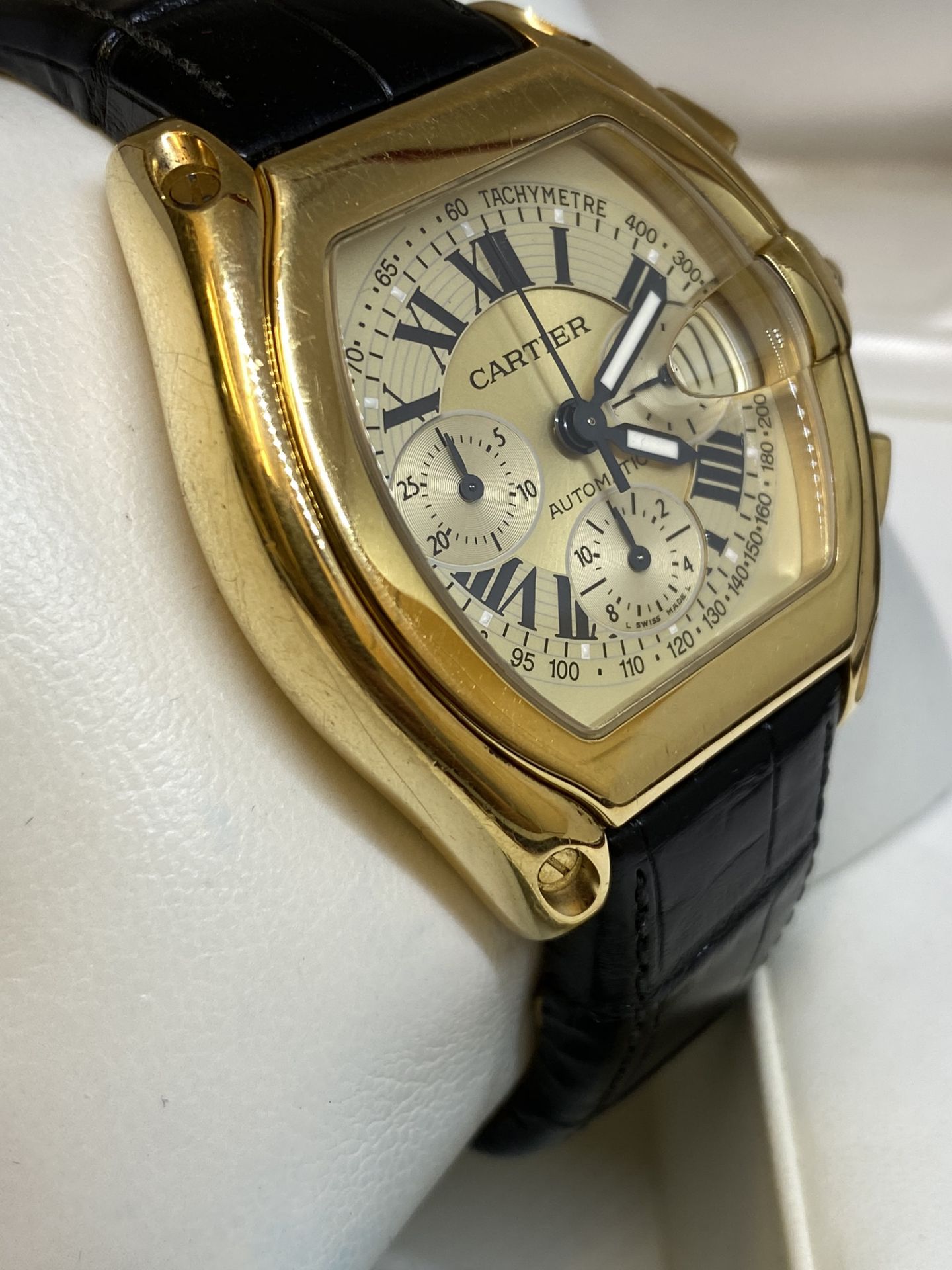 Cartier Roadster Xl Chronograph 2619 Yellow Gold 18k 48mm Automatic Watch with Box - Image 2 of 13