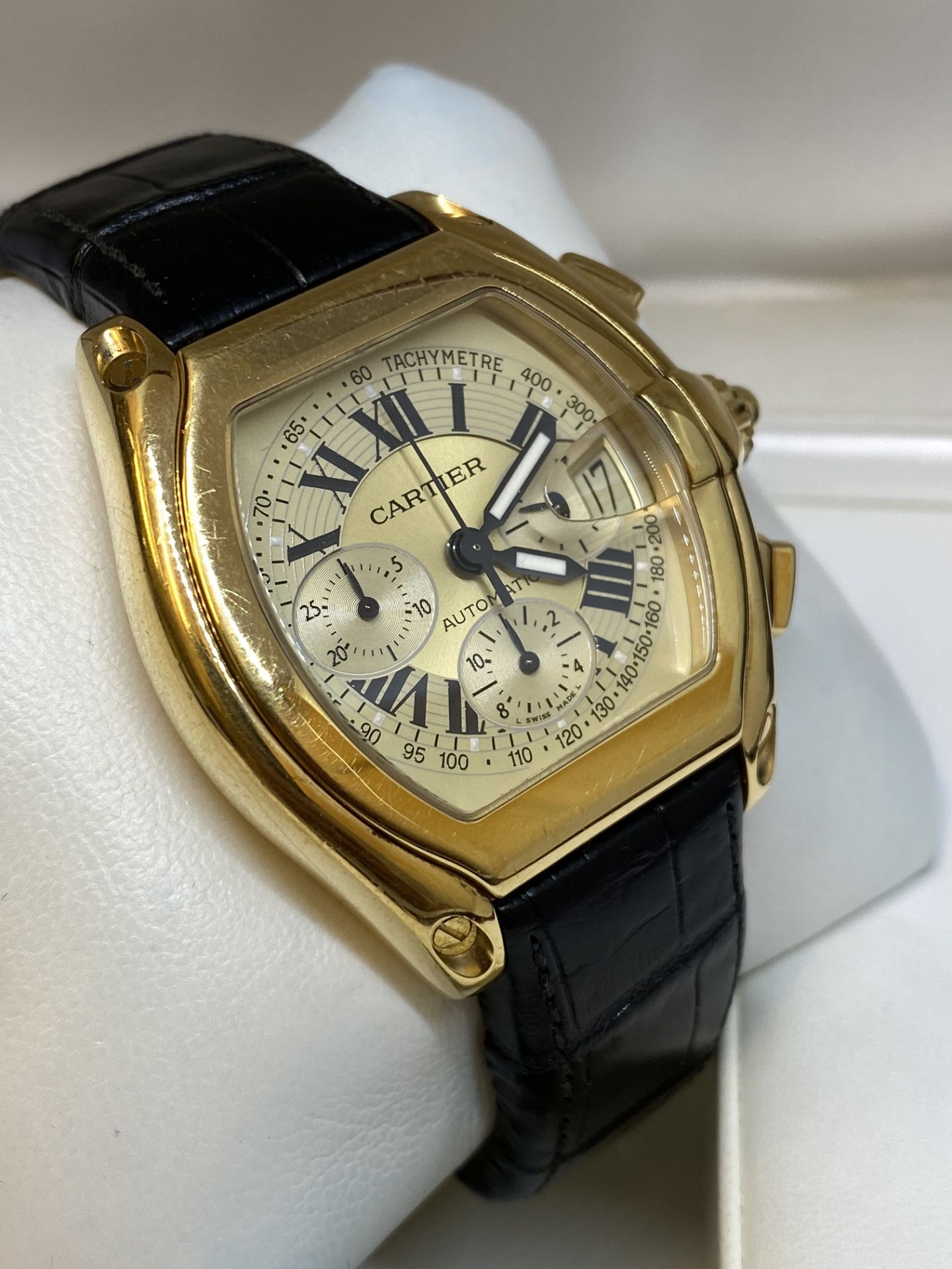 Cartier Roadster Xl Chronograph 2619 Yellow Gold 18k 48mm Automatic Watch with Box - Image 6 of 13