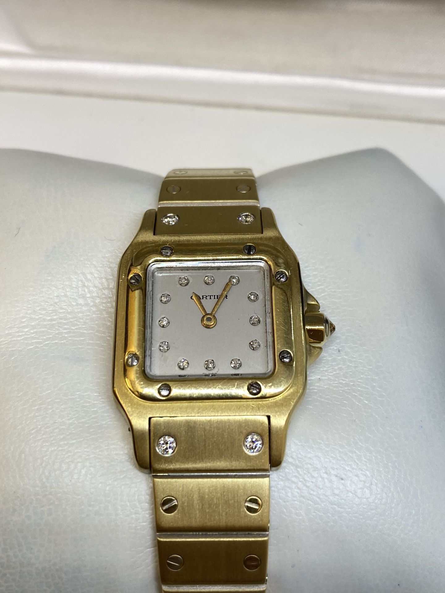 18ct GOLD SANTOS AUTOMATIC WATCH WITH BOX - Image 2 of 17