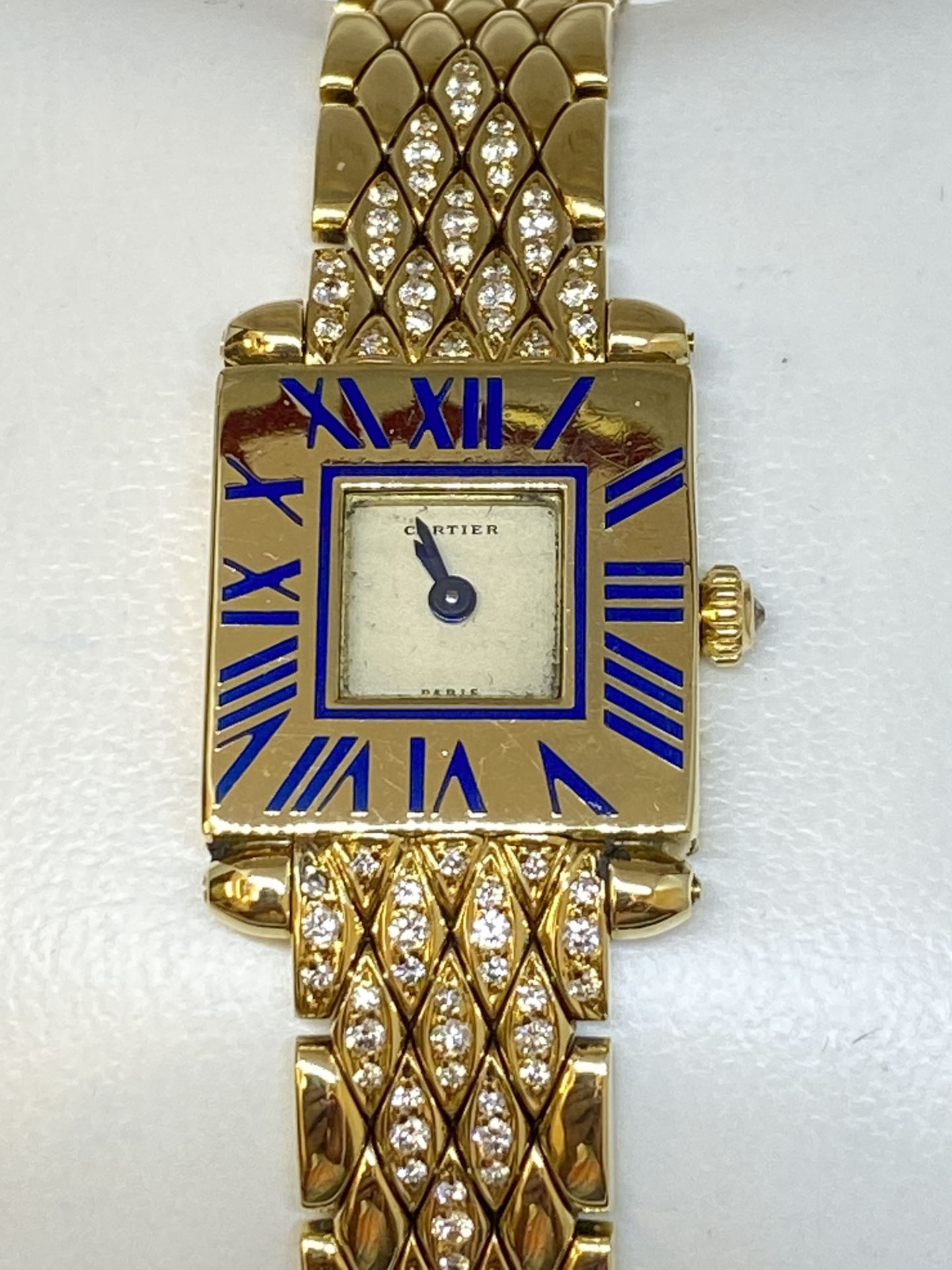 18ct Gold Cartier Watch Set with Diamonds - Image 4 of 11