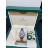Ladies Stainless Steel Diamond Set Rolex Watch with Box Diamond Bezel, Diamond dial & Set
