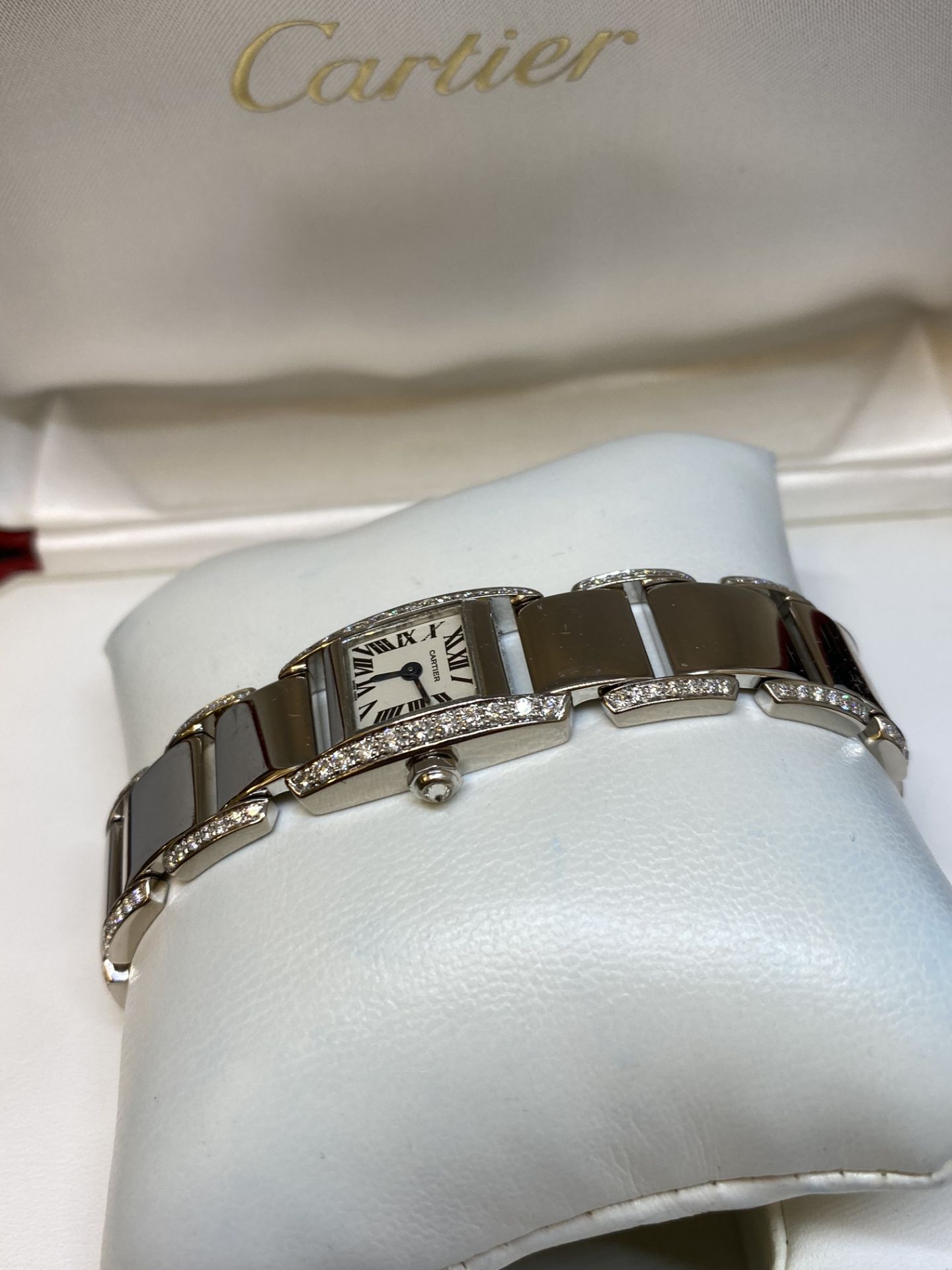 Diamond Set Cartier Tankissme 2831 - 18ct gold Ladies Watch - 95 grams - With Box - Image 7 of 11