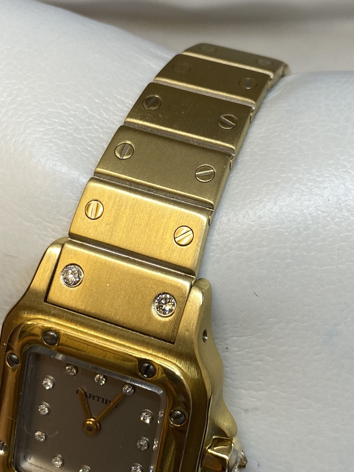 18ct GOLD SANTOS AUTOMATIC WATCH WITH BOX - Image 8 of 17