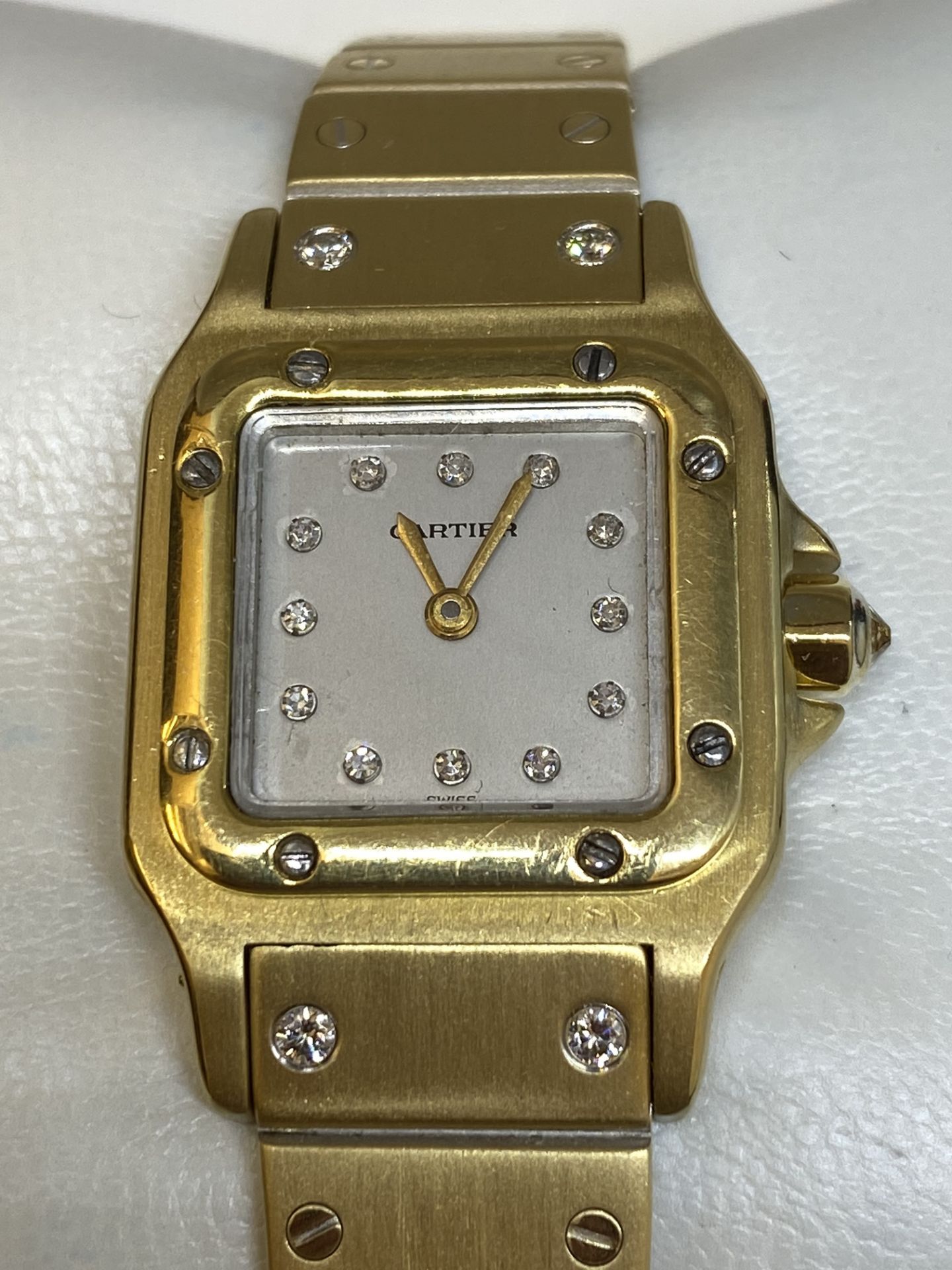 18ct GOLD SANTOS AUTOMATIC WATCH WITH BOX - Image 3 of 17