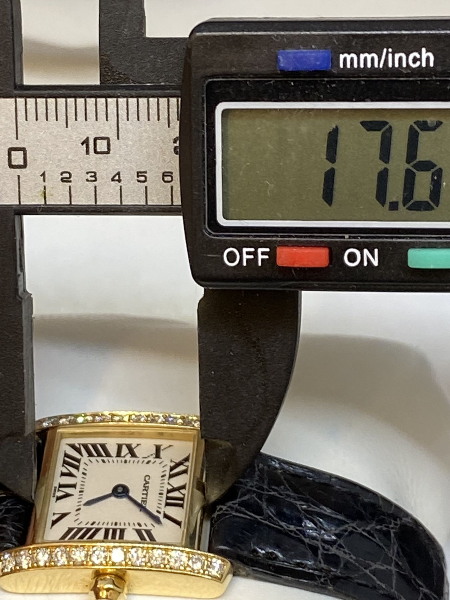 Cartier Tank Française 2364 Diamond Set 18K Gold Watch with Box - Image 12 of 13