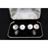 BOXED SILVER CUFF LINKS + BUTTONS