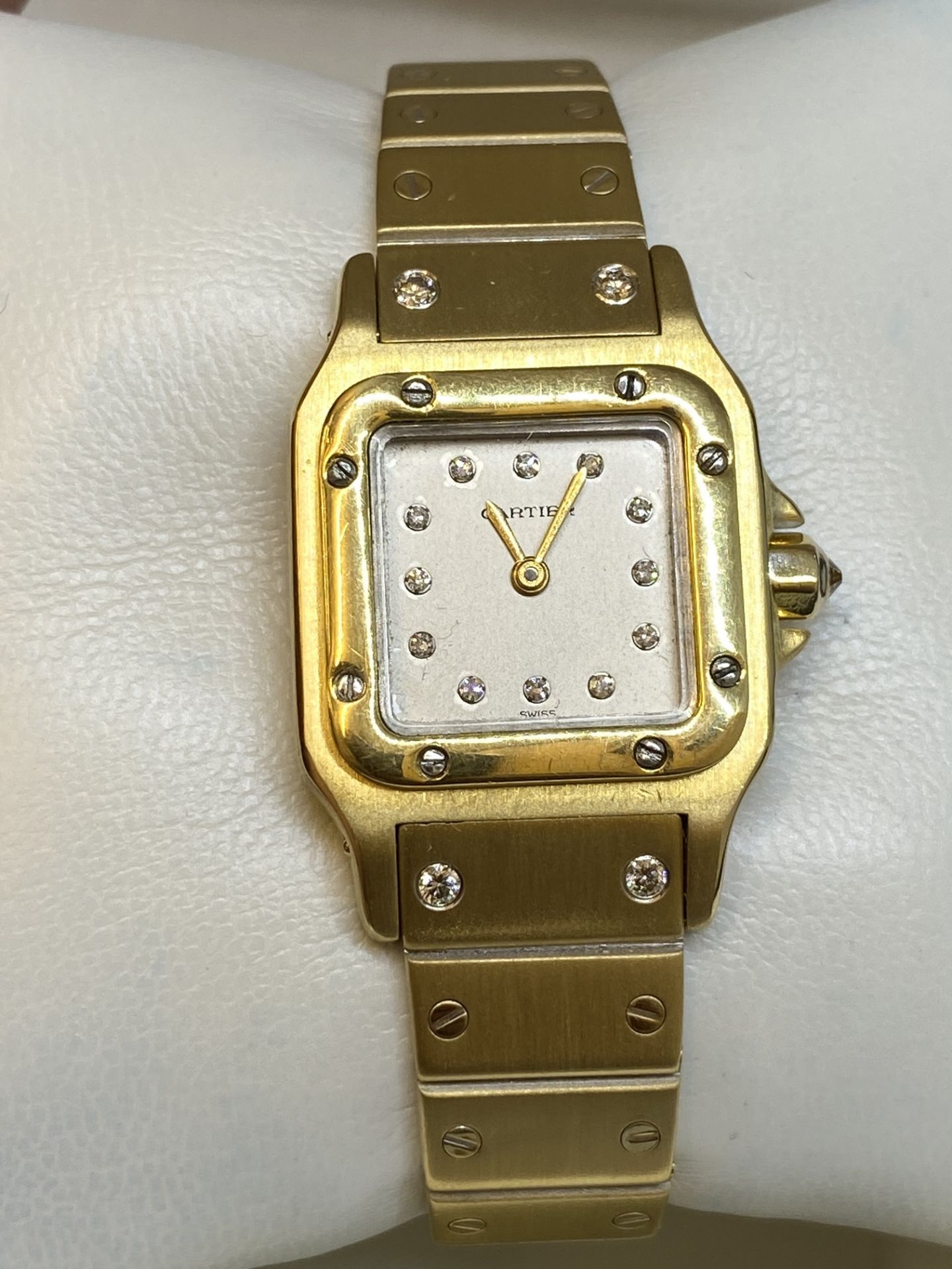 18ct GOLD SANTOS AUTOMATIC WATCH WITH BOX - Image 4 of 17